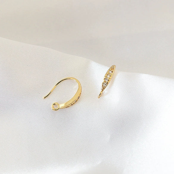 Handmade Jewelry Earrings Accessories Material Copper Electroplated With Gold Color Retention And Inlaid Zircon Minimalist Style