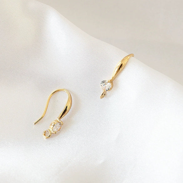 Handmade Jewelry Earrings Accessories Material Copper Electroplated With Gold Color Retention And Inlaid Zircon Minimalist Style