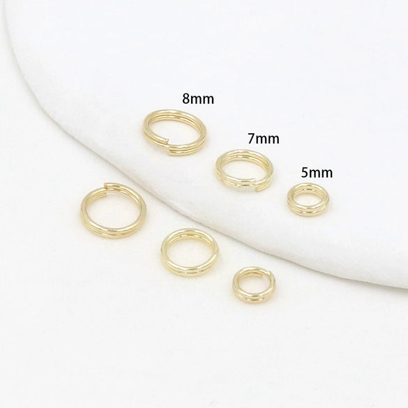 Handmade Jewelry Necklace With Double Layer Open Ring Copper Material Real Gold Electroplating Versatile Style