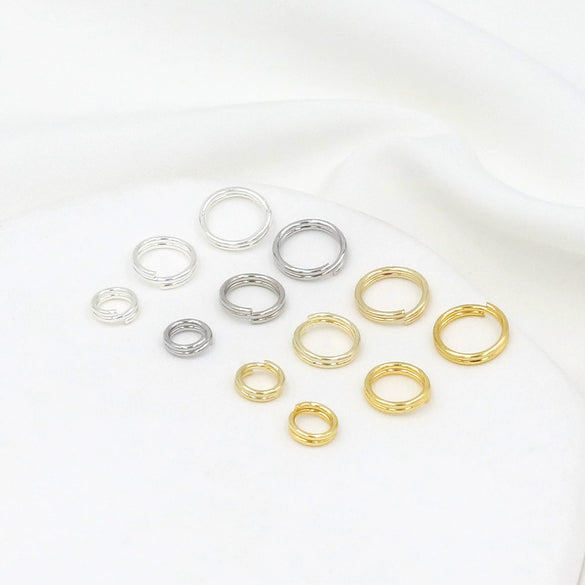Handmade Jewelry Necklace With Double Layer Open Ring Copper Material Real Gold Electroplating Versatile Style