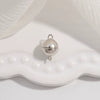 Handmade Jewelry 925 Sterling Silver Bracelet Necklace With Pearl Buckle Smooth Spherical Double Ring Magnetic Buckle Simple Geometric Style Electroplated