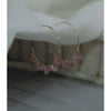 Handmade 14K Gold Round Tourmaline Dangle Earrings Elegant Sweet Women's Earrings