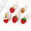 Handmade Lacquered Strawberry Fruit Shape Copper Jewelry Accessories Electroplated