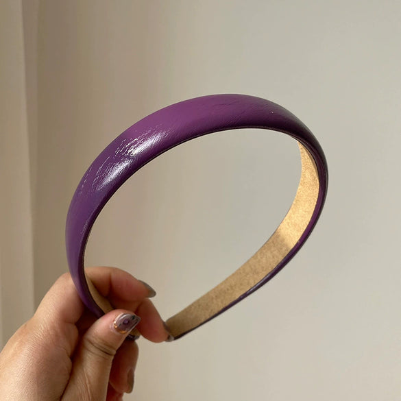 Handmade Leather Hairband Retro Candy Color Elegant Women's Hair Accessory Headband Wholesale