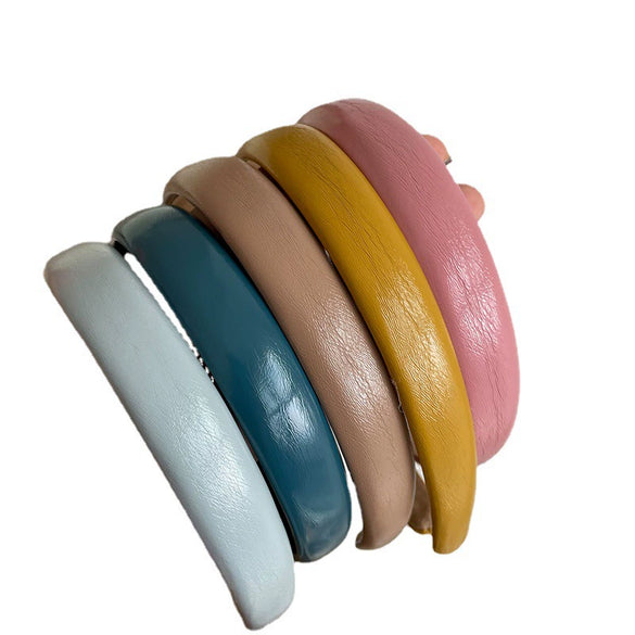 Handmade Leather Hairband Retro Candy Color Elegant Women's Hair Accessory Headband Wholesale