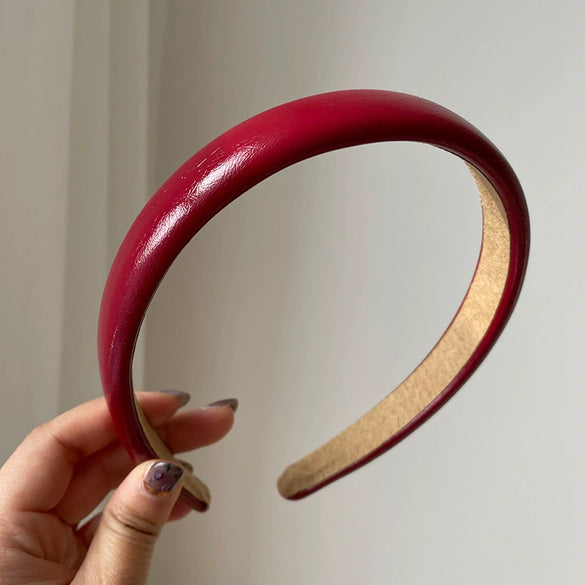 Handmade Leather Hairband Retro Candy Color Elegant Women's Hair Accessory Headband Wholesale
