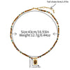 Handmade Medieval Maillard Style Geometric Tiger Eye Stone African Pine Shell Gold Sand Stone Copper Pendant Necklace For Women