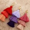 Handmade Multilayer Cotton Tassel Keychain With Butterfly Dragonfly Insect Pattern For Bag Pendant