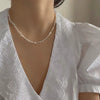 Handmade Natural Baroque Freshwater Pearl Clavicle Chain 18K Gold 14K Gold Filled Retro Short Neck Necklace