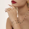 Handmade Natural Crushed Crystal Grass Green Necklace And Bracelet With Stainless Steel Chain And Electroplating