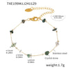 Handmade Natural Crushed Crystal Grass Green Necklace And Bracelet With Stainless Steel Chain And Electroplating