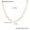 Handmade Natural Freshwater Cultured Pearl Necklace With French Baroque Style Electroplated Stainless Steel Chain Geometric Shape