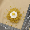 Handmade Natural Pearl Retro Geometric Snowflake And Sunflower Brooch For Women