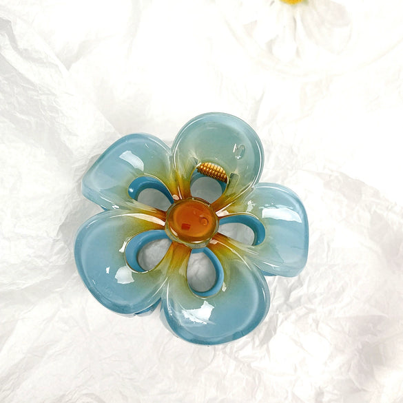 Handmade Natural Plant Flower Hollow Egg Hair Clip For Women