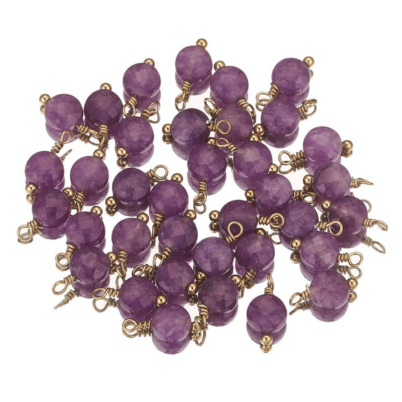 Handmade Natural Stone And Stainless Steel Beads Heart Shaped Pendant Jewelry Accessories With Electroplating