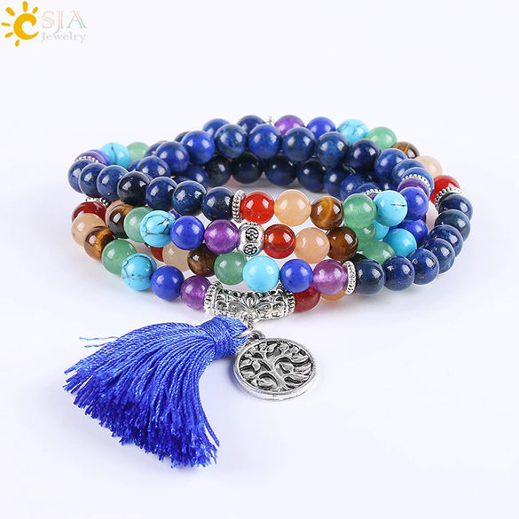 Handmade Natural Stone Beaded Bracelet With Alloy Accessories Geometric Semi Precious Crystal Jewelry For Unisex