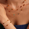 Handmade Natural Stone Beaded Necklace And Bracelet With Stainless Steel Light Luxury Niche Design Electroplated