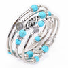 Handmade Natural Stone Layered Multi Loop Beaded Bracelet With Turquoise And Emperor Stone Geometric Style