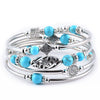 Handmade Natural Stone Layered Multi Loop Beaded Bracelet With Turquoise And Emperor Stone Geometric Style