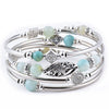 Handmade Natural Stone Layered Multi Loop Beaded Bracelet With Turquoise And Emperor Stone Geometric Style