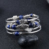 Handmade Natural Stone Layered Multi Loop Beaded Bracelet With Turquoise And Emperor Stone Geometric Style
