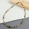 Handmade Natural Stone Shell Copper Geometric Beaded Necklace For Women