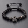 Handmade Natural Volcanic Stone Beads Bracelet Unisex Retro Style