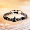 Handmade Natural Volcanic Stone Beads Bracelet Unisex Retro Style