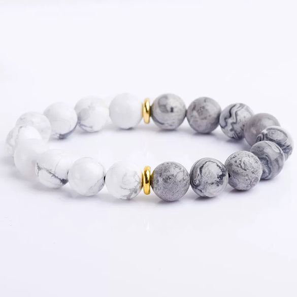 Handmade Natural Volcanic Stone Beads Bracelet Unisex Retro Style