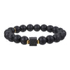 Handmade Natural Volcanic Stone Beads Bracelet Unisex Retro Style