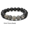 Handmade Natural Volcanic Stone Beads Bracelet Unisex Retro Style