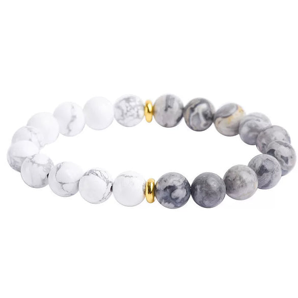 Handmade Natural Volcanic Stone Beads Bracelet Unisex Retro Style