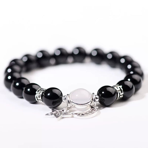 Handmade Natural Volcanic Stone Beads Bracelet Unisex Retro Style
