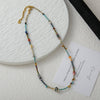 Handmade Niche Geometric Spotted Stone Shell Egg Yolk Stainless Steel Copper Clavicle Chain Necklace