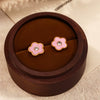 Handmade Oildropped Zircon Small Flower Stainless Steel Jewelry Set For Kids With Electroplating In Sweet Style