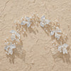 Handmade Pearl Bridal Hair Comb Pair With Leaf Design Rhombus Shape Simple Women's Bride Headdress Hair Accessories