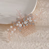 Handmade Pearl Crystal Alloy Hair Comb Bridal Hair Accessory With Leaf Design For Wedding And Cheongsam Styling