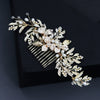 Handmade Pearl Hair Comb With Flower Leaf Design For Women As Wedding Hair Accessories