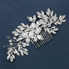 Handmade Pearl Hair Comb With Flower Leaf Design For Women As Wedding Hair Accessories