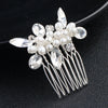 Handmade Pearl Hair Comb With Flower Pattern For Women