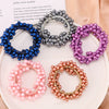 Handmade Pearl Hair Tie Bracelet Colorful Ponytail Holder And Dualpurpose Hair Accessory