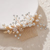Handmade Pearl Rhinestone Alloy Flower Hair Comb Bridal Headdress Wedding Hair Accessory For Women