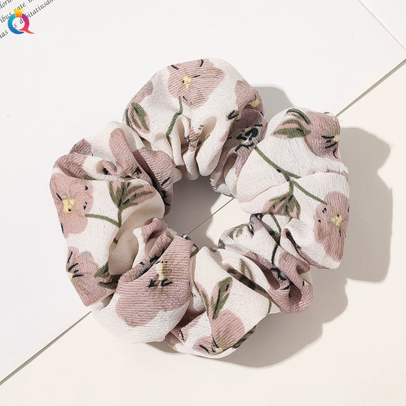 Handmade Plaid Fabric Scrunchie Hair Tie For Women Simple Ponytail Hair Accessory
