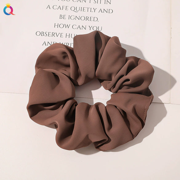 Handmade Plaid Fabric Scrunchie Hair Tie For Women Simple Ponytail Hair Accessory