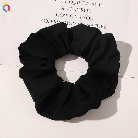 Handmade Plaid Fabric Scrunchie Hair Tie For Women Simple Ponytail Hair Accessory