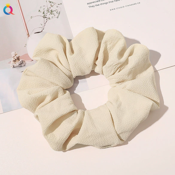 Handmade Plaid Fabric Scrunchie Hair Tie For Women Simple Ponytail Hair Accessory