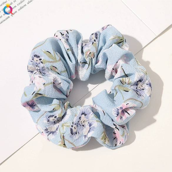 Handmade Plaid Fabric Scrunchie Hair Tie For Women Simple Ponytail Hair Accessory