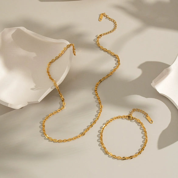 Handmade Plain Stainless Steel Chain Necklace For Girls With Geometric Pattern And Electroplating Process Waterproof Non Fading Environmentally Friendly Jewelry Accessories