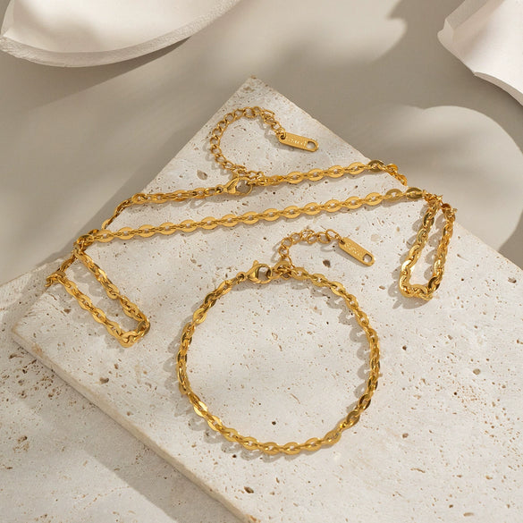 Handmade Plain Stainless Steel Chain Necklace For Girls With Geometric Pattern And Electroplating Process Waterproof Non Fading Environmentally Friendly Jewelry Accessories