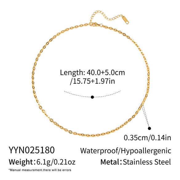 Handmade Plain Stainless Steel Chain Necklace For Girls With Geometric Pattern And Electroplating Process Waterproof Non Fading Environmentally Friendly Jewelry Accessories
